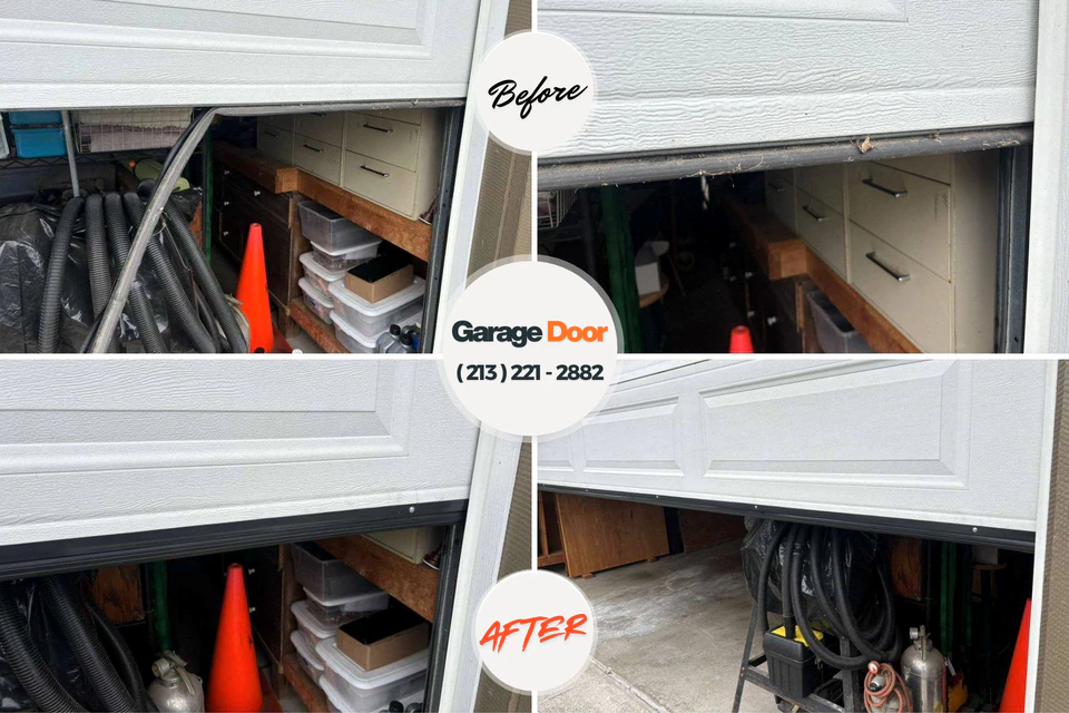 Before and after: garage door repair Brielle, NJ